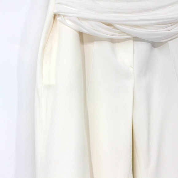 Burberry Optic White Sash Waist Trousers 8 NEW Wool Pleated 40 - Picture 5 of 8